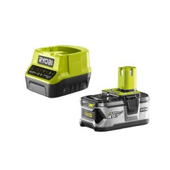Pack RYOBI meuleuse d'angle brushless 18V One+ - 1 batterie 18V 4.0Ah - 1 chargeur rapide - Kit 6 disques 125 mm 1