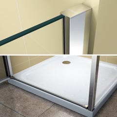 NIKY Porte de douche d'angle H 195 cm verre en 8 mm transparent 80 x 90 cm + receveur (porte 80) 3