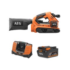 Pack AEG 18V - Ponceuse à bande Brushless 75mm - Batterie 4.0 Ah - Chargeur 0