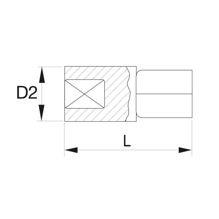 Adaptateur pour carré conducteur 1/2 à 3/4 finition phosphatée, 56 mm K8164F Bahco 2