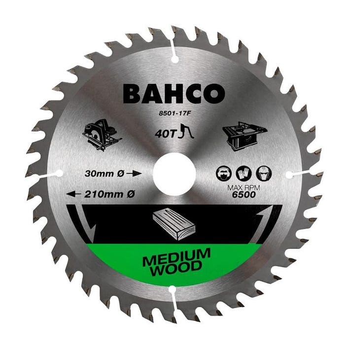 Lame de scie circulaire Ø210 mm 40 dents pour le bois - BAHCO 8501-17F 0