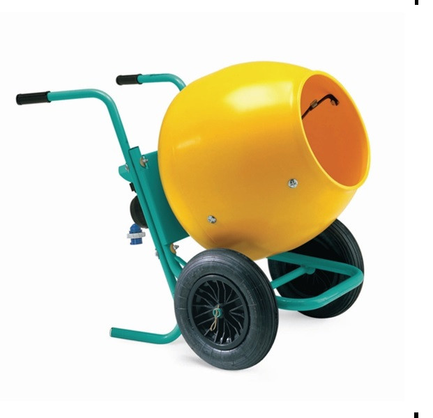 Bétonnière brouette 0.3 kW cuve plastique 134 L et malaxage 100l Rollbeta Imer