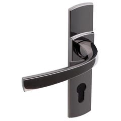 Poignée de porte intérieure - Muze - Vachette - Diamant noir - Bec de cane - 165 mm 1