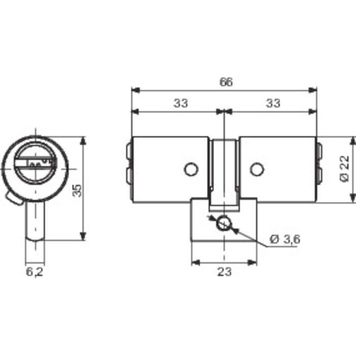 Cylindre rond inox - 33 x 33 mm - classic - Mul-T-lock 1