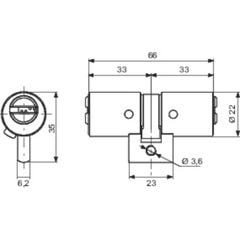 Cylindre rond inox - 33 x 33 mm - classic - Mul-T-lock 1