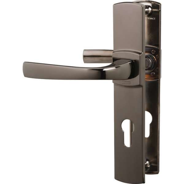 Poignée de porte sur plaque diamant noir - Clé I - 220 mm - Muze - Vachette