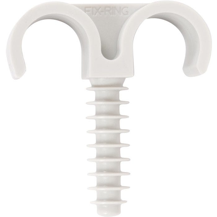 Collier cheville plastique blanc double - Tube Ø 18 mm - Vendu par 100 - Fix-Ring - ING Fixation 0