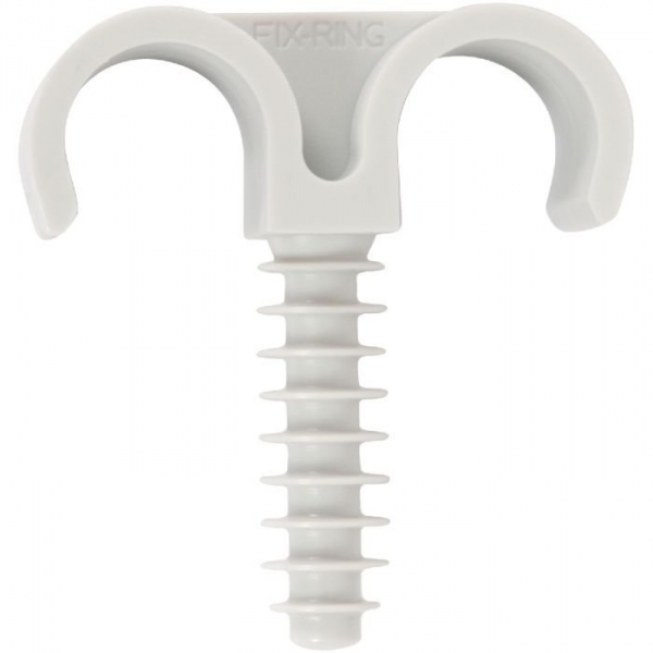 Collier cheville plastique blanc double - Tube Ø 18 mm - Vendu par 100 - Fix-Ring - ING Fixation