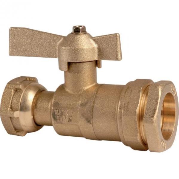 Robinet D'arrêt À Boisseau Sphérique - F 3/4 - Ø 32 Mm - Avant Et Après Compteur D'eau - Pour Tube Pe - Huot"
