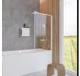 Schulte pare-baignoire rabattable, 80 x 140 cm, verre 5 mm, écran paroi de baignoire mobile 1 volet pivotant, profilé blanc mat