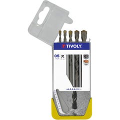 Coffret forets béton carbure usage fréquent - Tivoly - 5 forets - Ø 4 à 10 mm 0