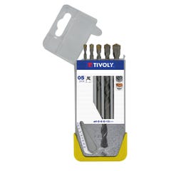 Coffret forets béton carbure usage fréquent - Tivoly - 5 forets - Ø 4 à 10 mm 1