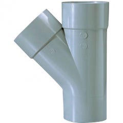 Culotte PVC gris 45° - Ø 50 mm - Double emboîture - Girpi