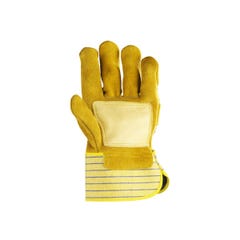 Lot de 12 paires de gants docker croûte vachette jaune, paume renfort fleur - COVERGUARD 1