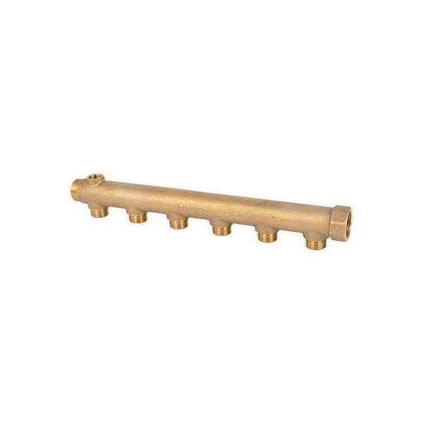 Collecteur 6 sorties - MF 3/4' - M 1/2' - Avec prise de purge F 3/8' - Riquier