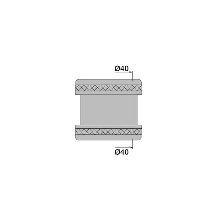 Douille de raccordement grise droite à serrage - Ø 40 mm - Valentin 0