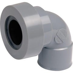 Adaptateur PVC gris coudé 87°30 - Ø 40 mm - Double emboîture - Nicoll 0