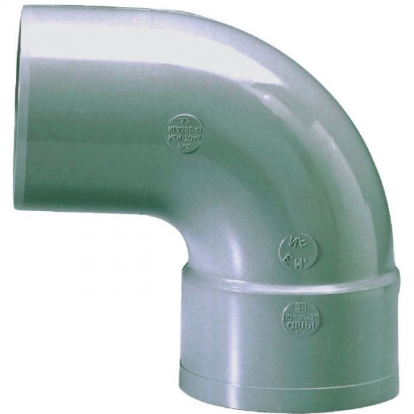 Raccord PVC gris coudé 87°30 - Ø 40 mm - Simple emboîture - Girpi