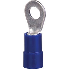 Cosses PVC bleu à anneau pré-isolée à sertir - Ø tête 8 x 4,2 mm - Section 1,5 - 2,5 mm² - Vendu par 100 - Klauke 0