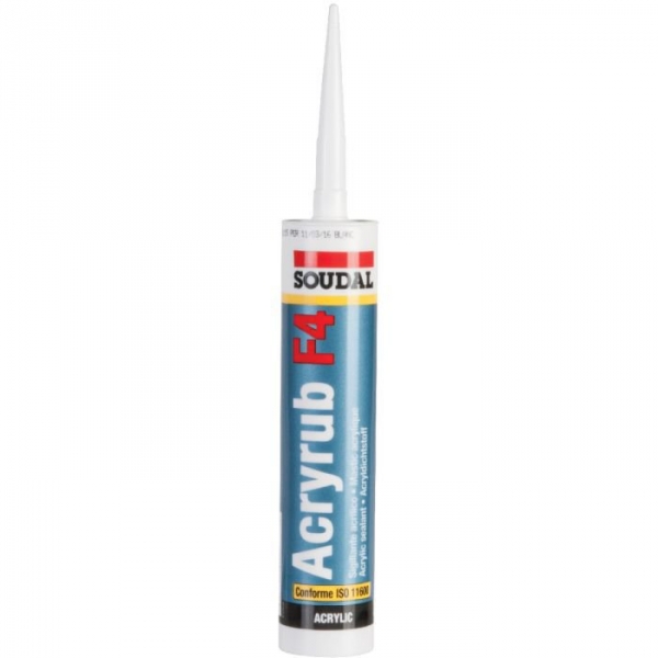 Mastic acrylique Acryrub F4 gris cartouche 300 ml - SOUDAL - 120660