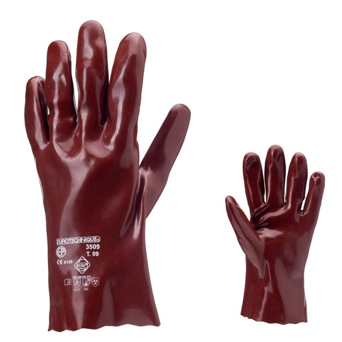 Gants PVC rouge enduit 27 cm Actifresh - Coverguard - Taille L-9 2
