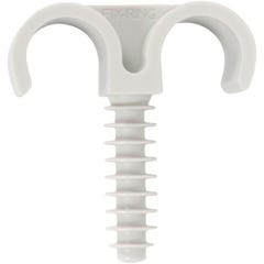 Collier cheville plastique blanc double - Tube Ø 22 mm - Vendu par 100 - Fix-Ring - ING Fixation