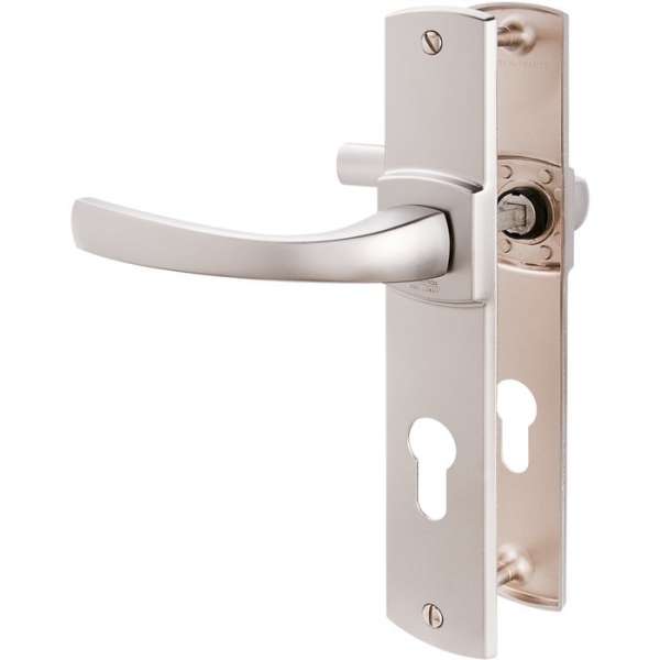 Poignée de porte sur plaque platine - Clé I - 185 mm - Muze - Vachette