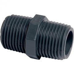 Raccord PVC pression noir droit - M 1'1/4 - Girpi 0