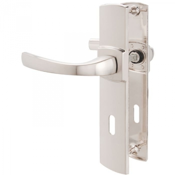 Poignée de porte sur plaque platine - Clé L - 185 mm - Muze - Vachette