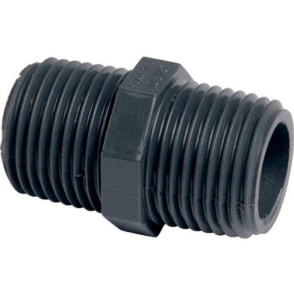 Raccord PVC pression noir droit - M 1'1/2 - Girpi