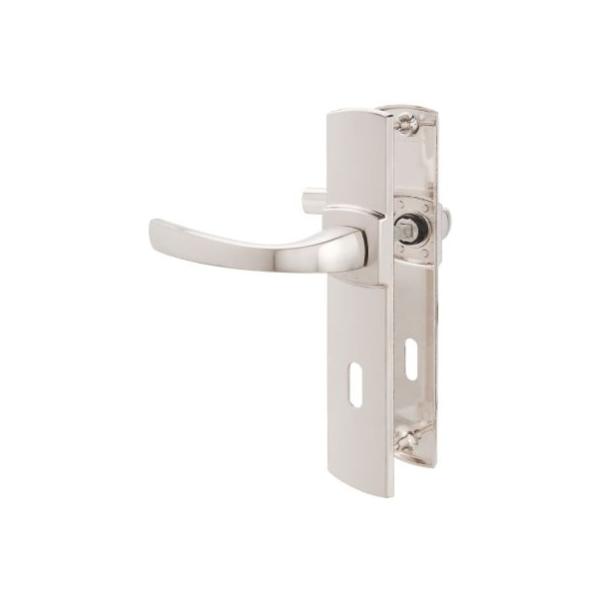 Poignée de porte sur plaque platine - Clé L - 220 mm - Muze - Vachette