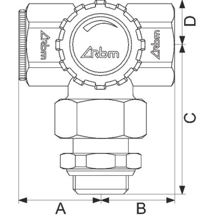 Robinet de radiateur thermostatisable réversible - M 1/2' - RBM 1