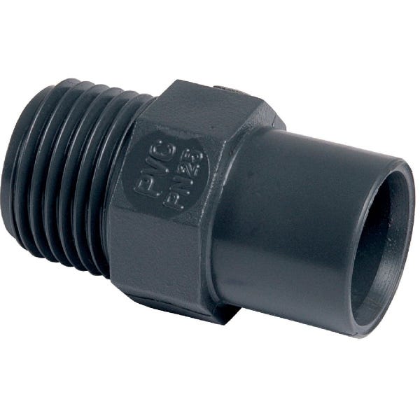 Raccord PVC pression noir droit - M 1/2' - Ø 20 mm - Girpi 0