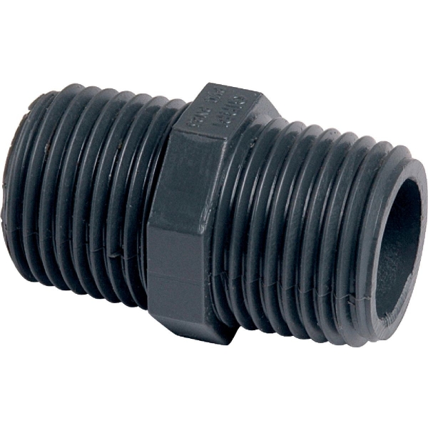 Raccord PVC pression noir droit - M 1/2' - Girpi