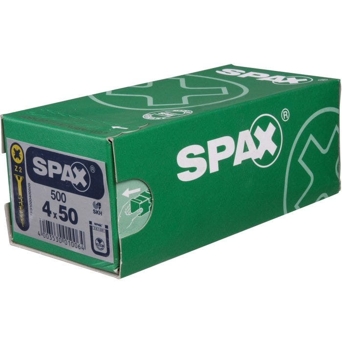 Vis agglo - Spax - Tête fraisée - PZ - Filetage partiel - 3,5 x 50/30 mm - Boîte de 500 1