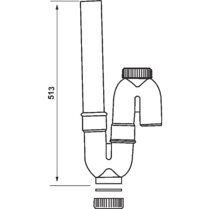 Siphon plastique à sortie verticale - Nicoll 1
