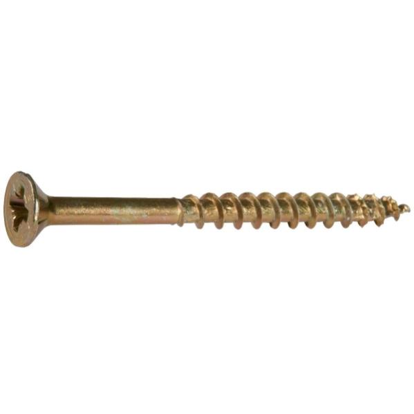 Vis Bois Tête Fraisé Pz2 - Ø 4 Mm - 40/30 Mm - Zingué Jaune - Boîte De 1000 Pièces - Spax