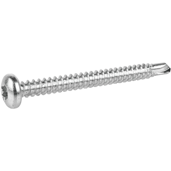 Vis Tôle Tête Cylindrique Bombé T25 - Ø 4,8 Mm - 15,9 Mm - Zingué Blanc - Boîte De 500 Pièces - Viswood