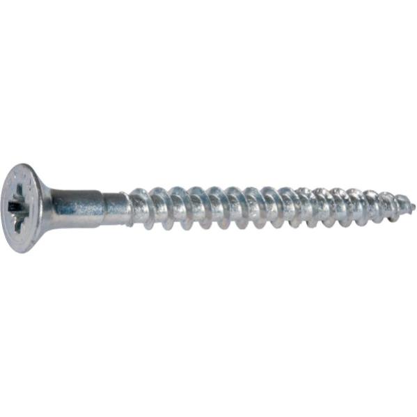 Vis Bois Tête Fraisé Pz2 - Ø 4,5 Mm - 50/39 Mm - Zingué Blanc - Boîte De 500 Pièces - Spax
