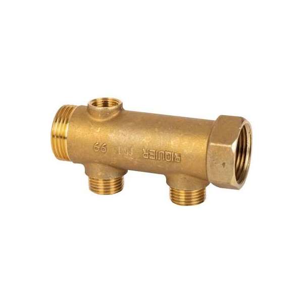 Collecteur 2 sorties - MF 1' - M 1/2' - Avec prise de purge F 3/8' - Riquier