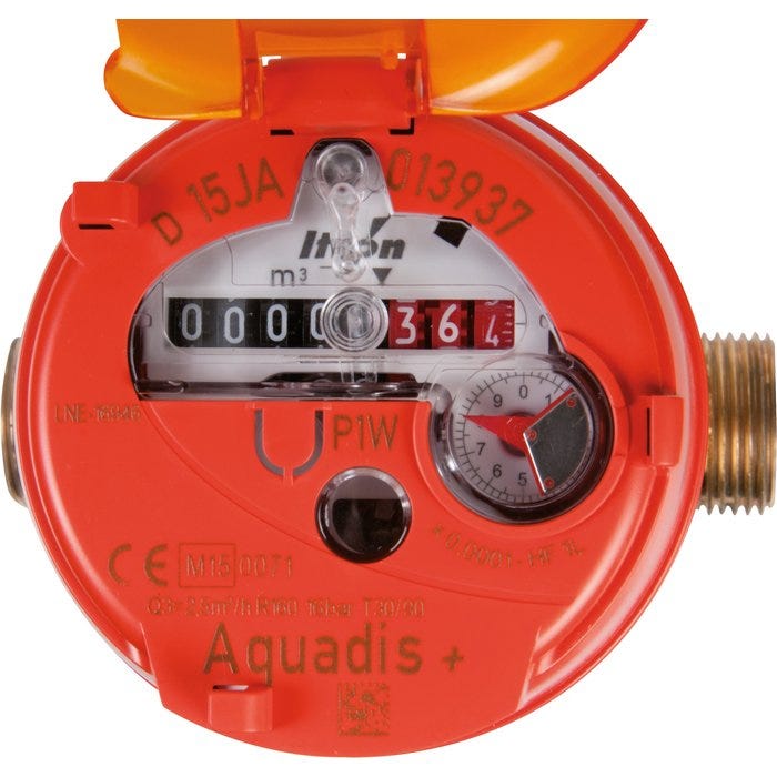 Compteur d'eau divisionnaire eau chaude - Aquadis+ - Itron 1