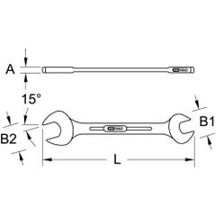Clé à fourche métrique - 20 mm - 22 mm - KS Tools 1