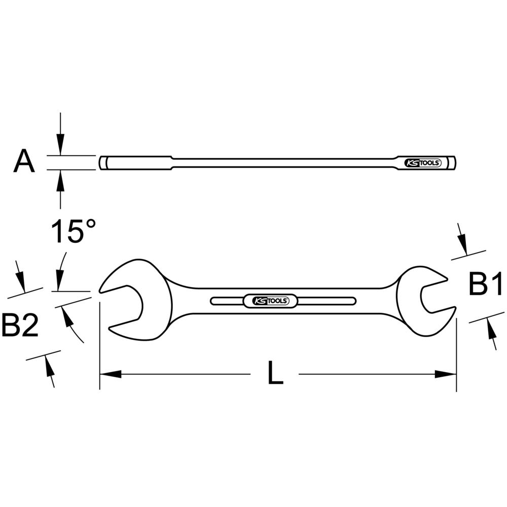 Clé à fourche métrique - 16 mm - 17 mm - KS Tools 1