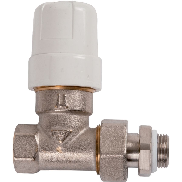 Robinet de radiateur droit à visser - F 3/8' - Thermostatisable - RBM