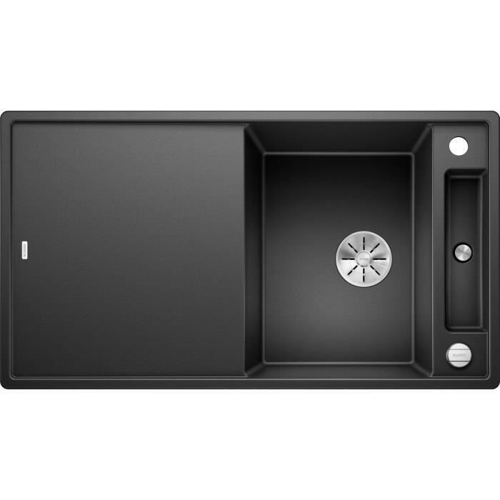BLANCO Axia III 5S - evier - SILGRANIT - 1 cuve 1/2 - reversible - vidage auto - sans siph - planche a decouper verre - anthraci