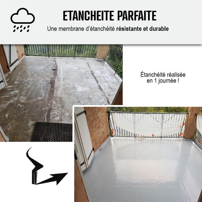 Résine étanchéité toit terrasse - Séchage 3H - ARCATHAN XTREM Gris Clair - RAL 7035 - 17 kg (jusqu'à 11 m² en 2 couches)ARCANE INDUSTRIES 2