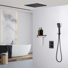 Système de douche thermostatique encastré au plafond - Noir 0