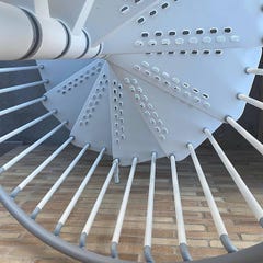 Escalier hélicoïdal extérieur 10 marches - Hauteur à franchir de 2.10 à 2.30m - Diamètre 1.60m - Couleur zinc blanc - EXTERIOR160/ZB-10 4