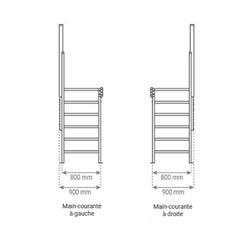 Escalier industriel 3 marches - Hauteur à franchir 0.75m - Inclinaison 60° - SCA7366/03 3