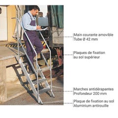 Escalier industriel 3 marches - Hauteur à franchir 0.75m - Inclinaison 60° - SCA7366/03 5